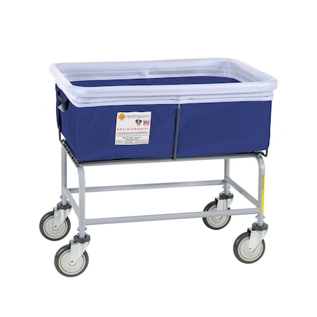 Antimicrobial Elevated Basket Truck, Vinyl, Bumper, 3 Bushel, Navy